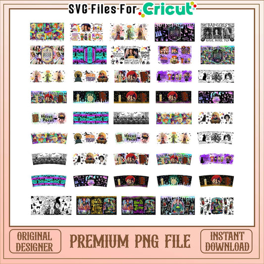 Hocus pocus halloween tumbler bundle png, hocus pocus halloween png