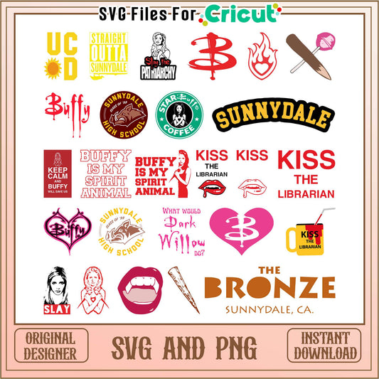 Fiss the librarian design bundle svg, buffy the vampire slayer svg