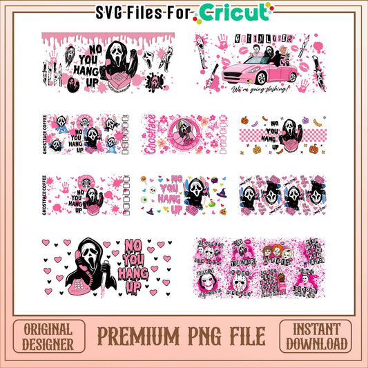 Ghostface no you hang up pink bundle png, chibi ghostface​ png