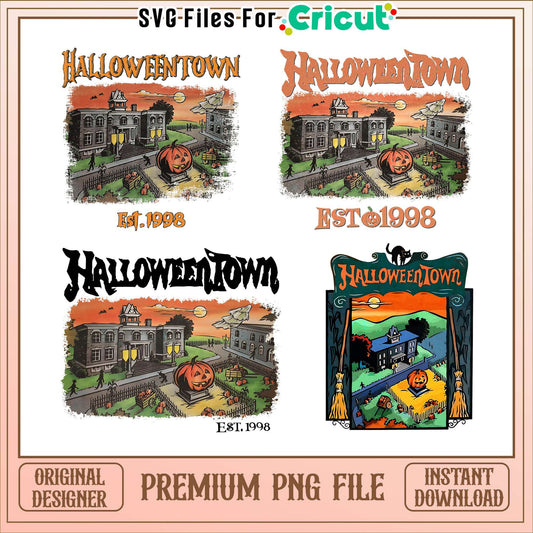 Halloween est 1988 bundle design png, halloween town​ png