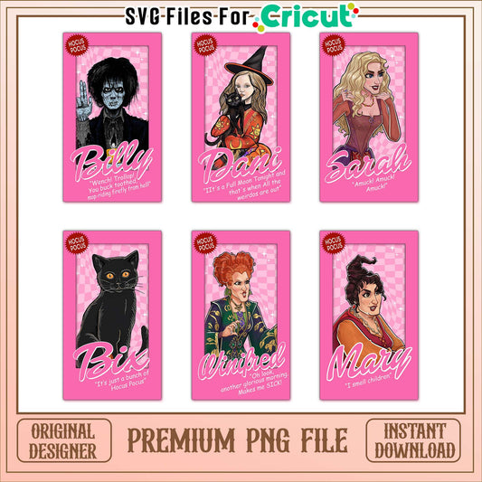 Horror doll set halloween bundle png, barbie cards png