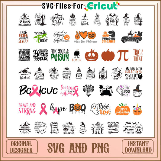 Peace love halloween bundle svg, happy halloween​ svg, trick or treat svg
