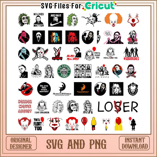 You'll float too horror halloween bundle svg, halloween horror movie​​ svg