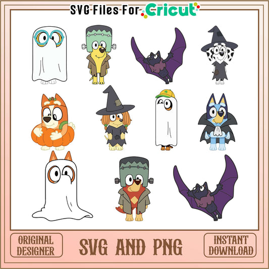 Bluey friends halloween bundle svg, bluey halloween svg​, halloween svg