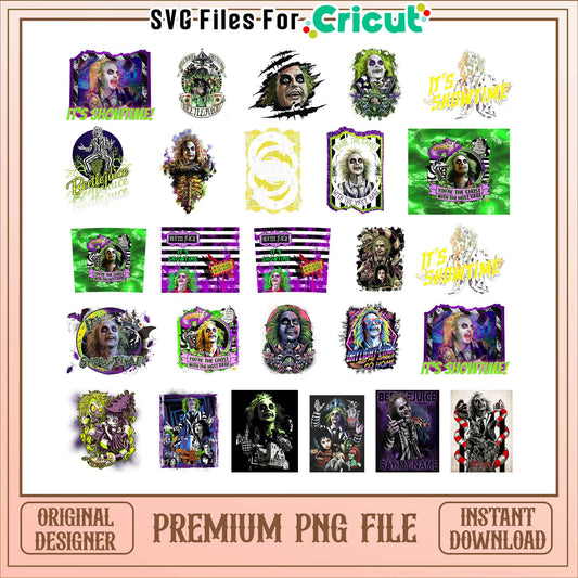 Beetlejuice it's showtime halloween bundle png, halloween beetlejuice​​ png