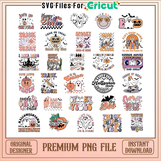 Ghost cute boo halloween bundle png, halloween cute ghost​ png