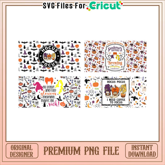 Hocus pocus glass can libbey bundle png, hocus pocus halloween​ png