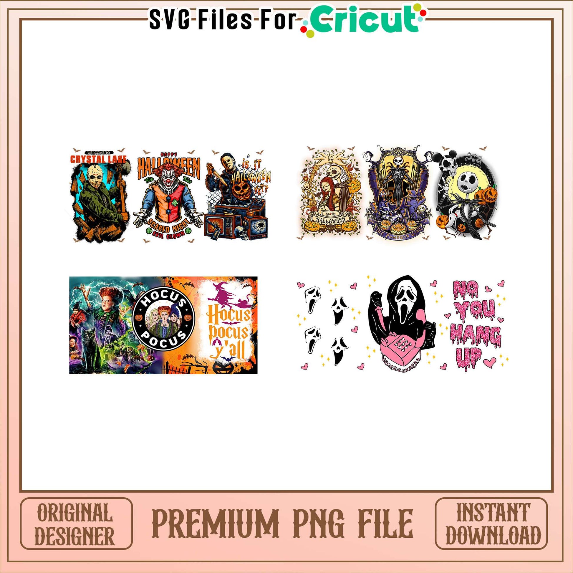 Horror glass can libbey bundle png, horror halloween movies​ png