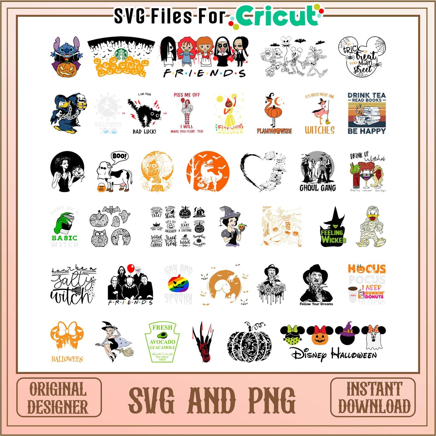 Disney halloween design bundle svg, halloween horror movie svg