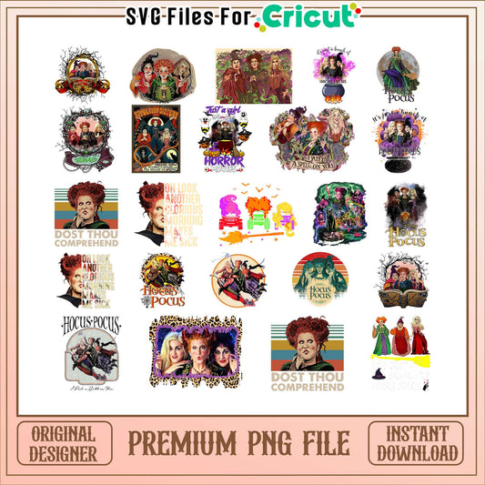 Hocus pocus member halloween bundle png, hocus pocus halloween​ png