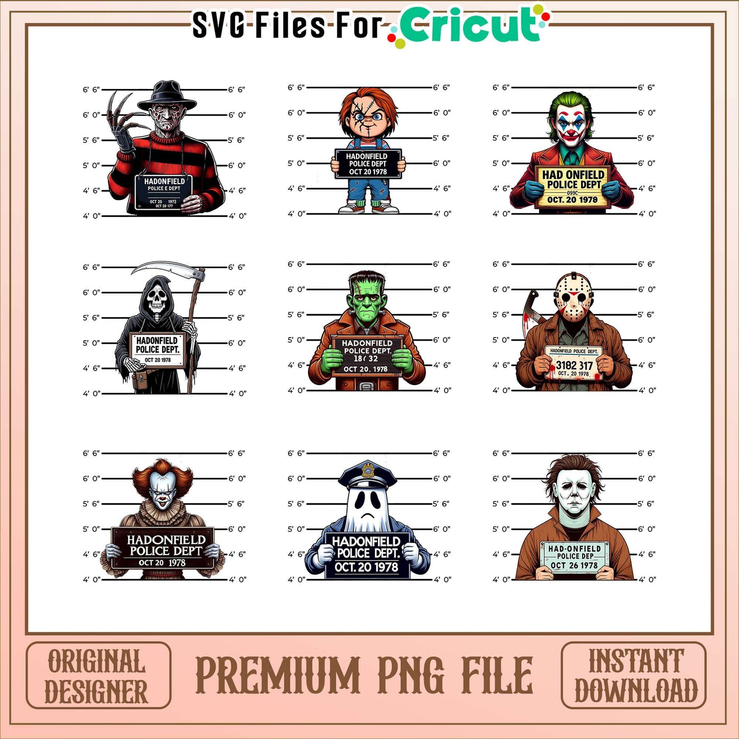 Horror movie prison themed halloween bundle png, horror characters​ png