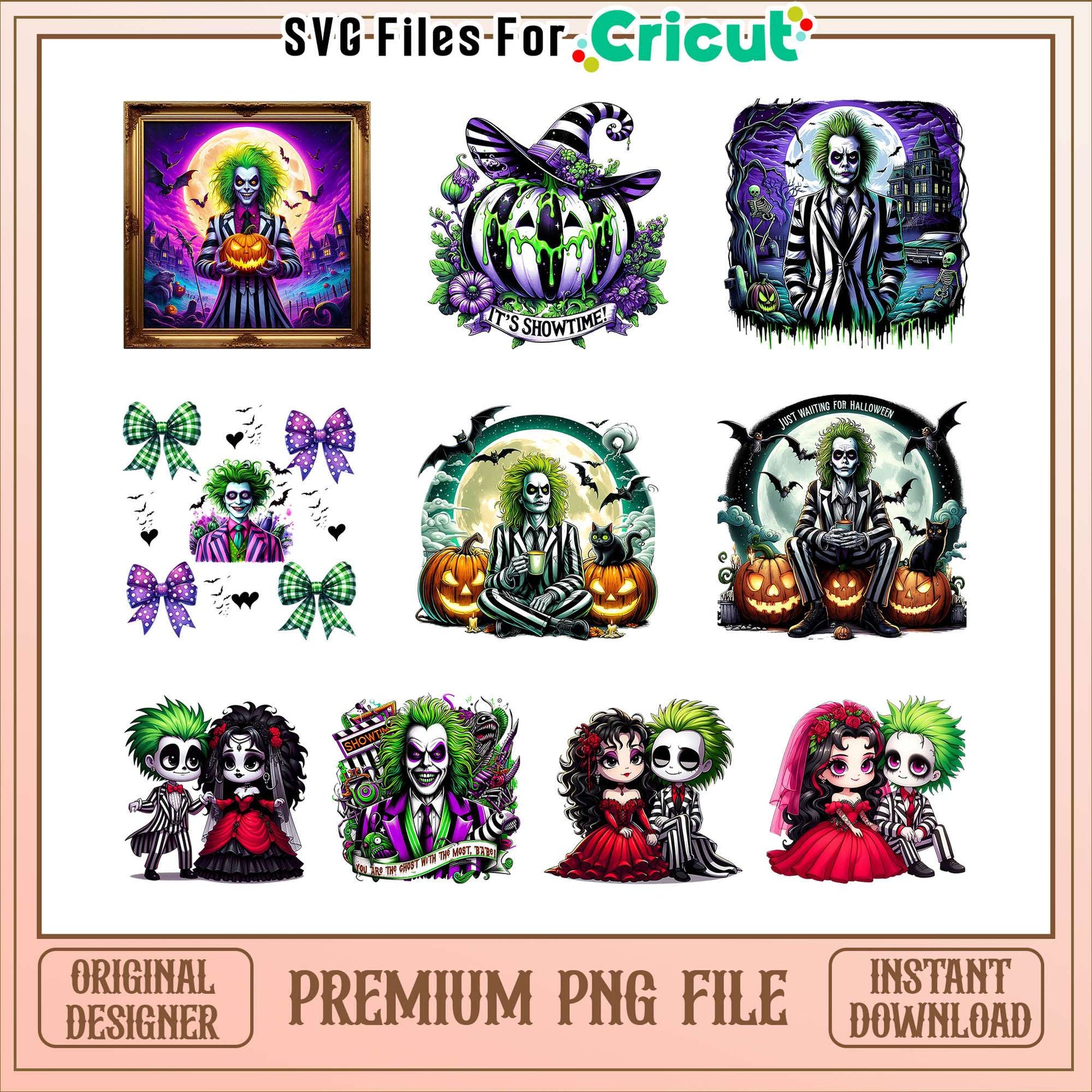 Beetlejuice and lydia halloween bundle png, lydia and beetlejuice cartoon​​​ png