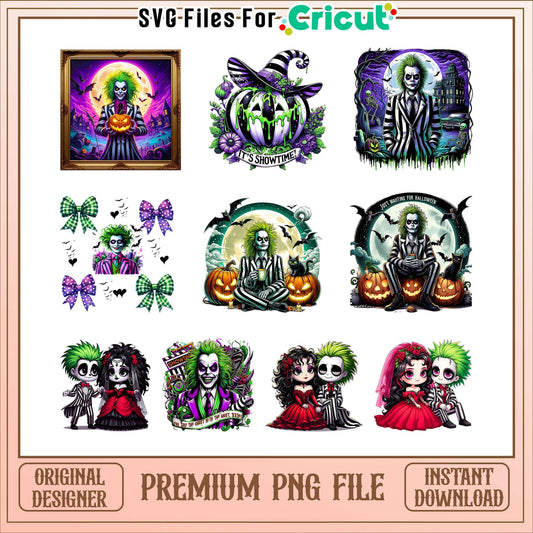 Beetlejuice and lydia halloween bundle png, lydia and beetlejuice cartoon​​​ png