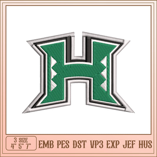 H Letter Embroidery Design in Multiple File Formats for Crafts