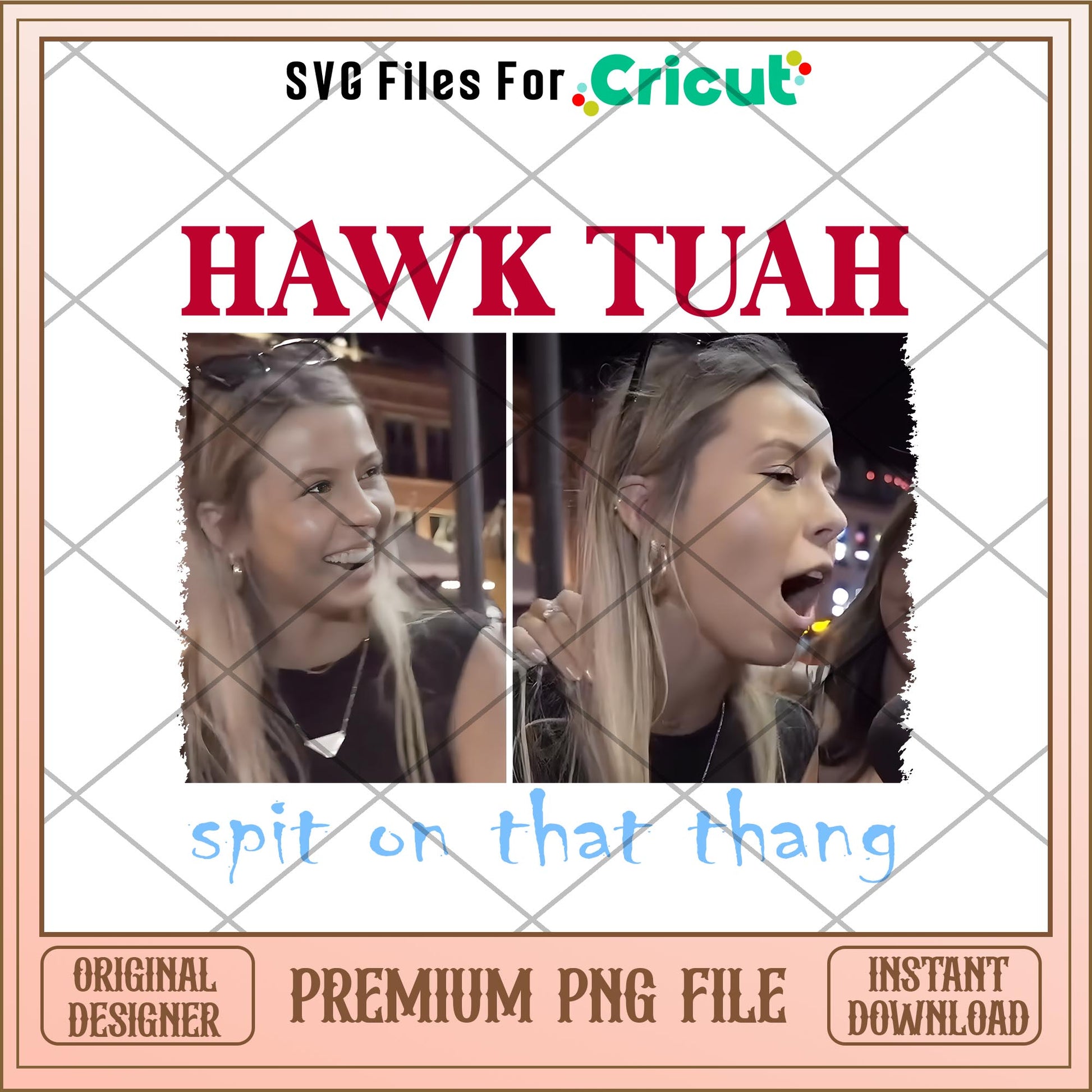 Girl spit on Hawk tuah png