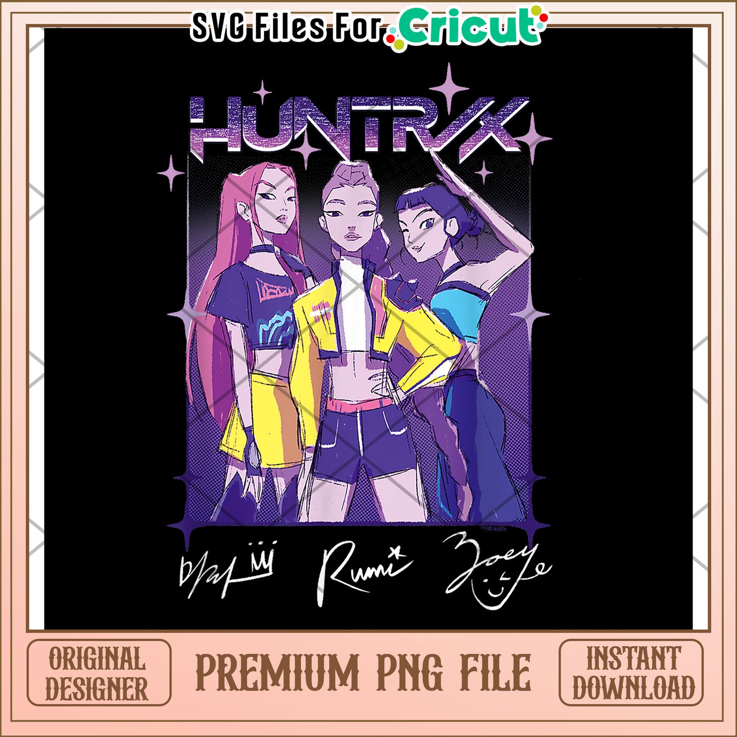 HUntrin girls team png, kpop band png, huntrix tiger png