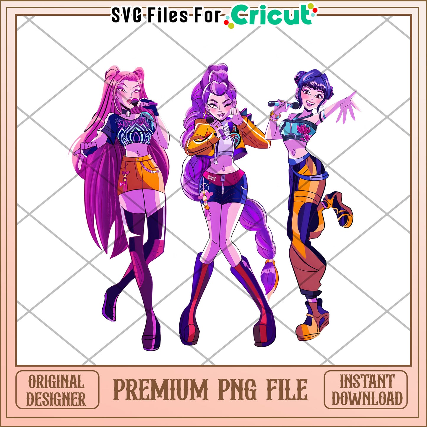 HUntrix design png, kpop cartoon png, saja boys png
