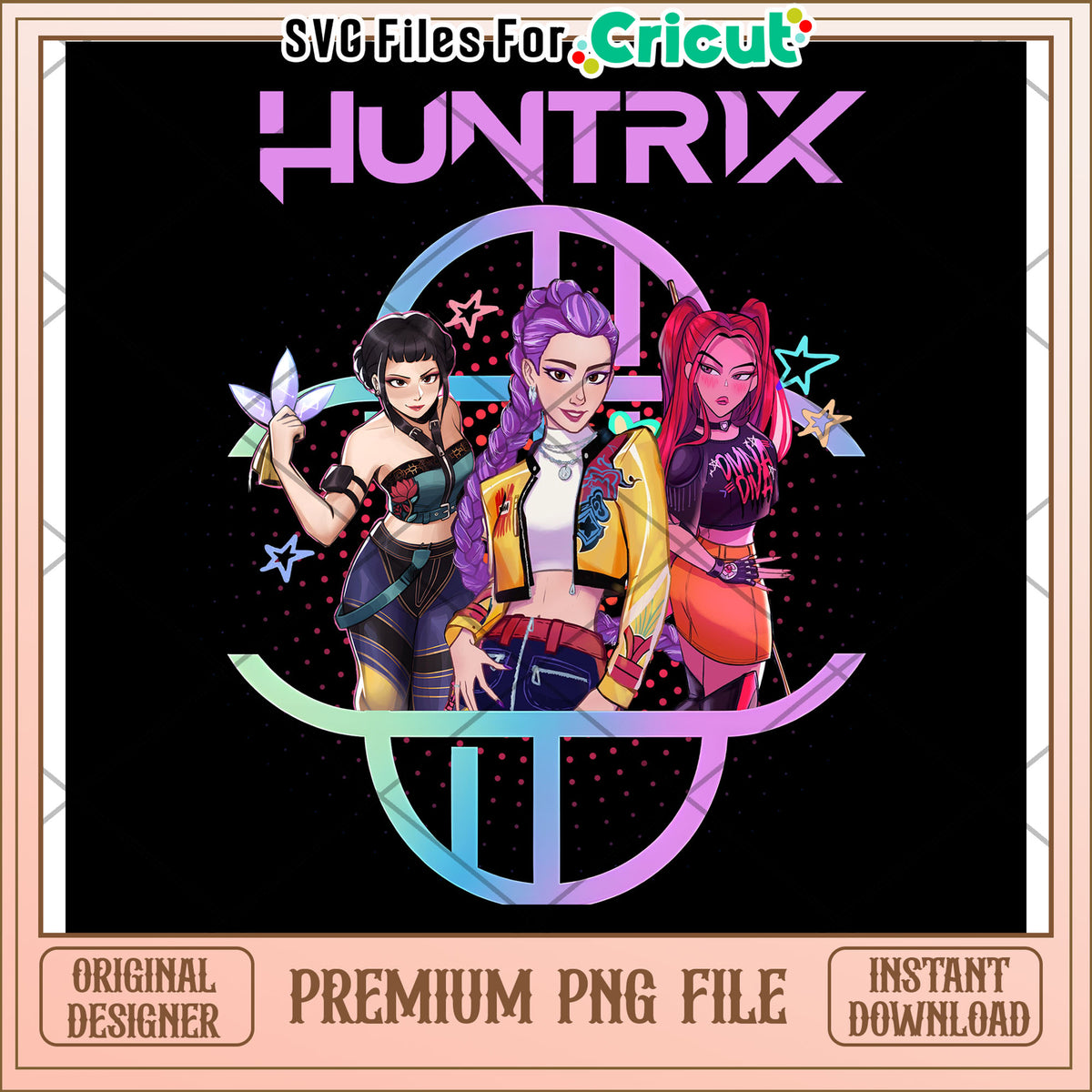 HUntrix girls neon logo png, kpop band png, korean cartoon png – svg ...