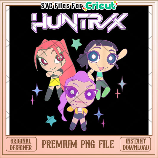 HUntrix power puff girls png, kpop png, korean anime png