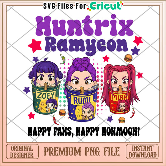 HUntrix rameyeon happy fans png, kpop songs png, netflix cartoon png