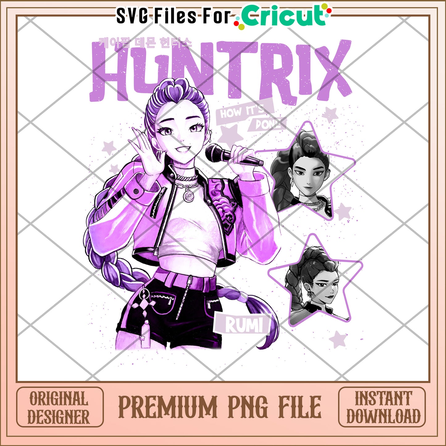 HUntrix rumi pink png, kpop songs png, netflix cartoon png