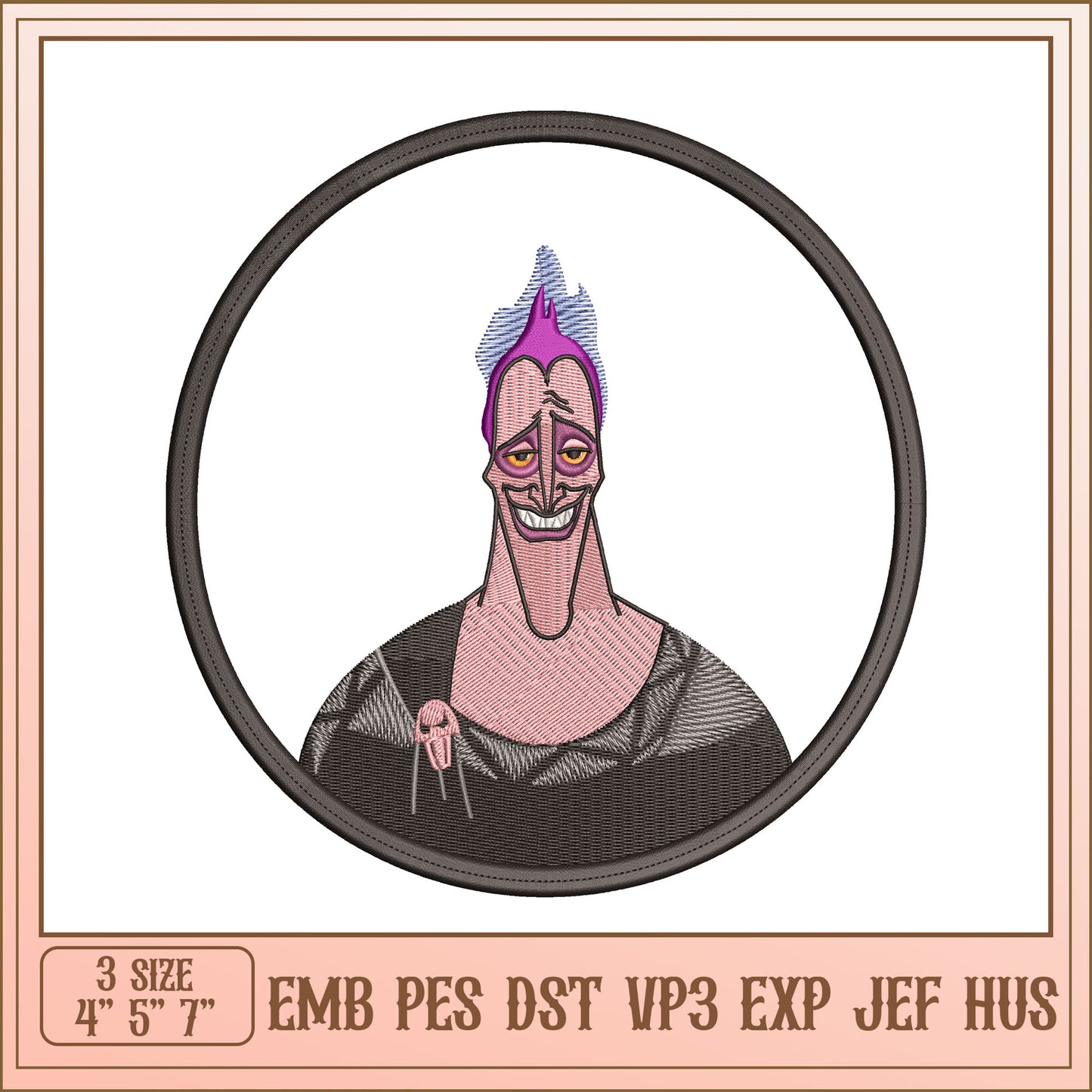 Hades Embroidery Design - 3 Sizes