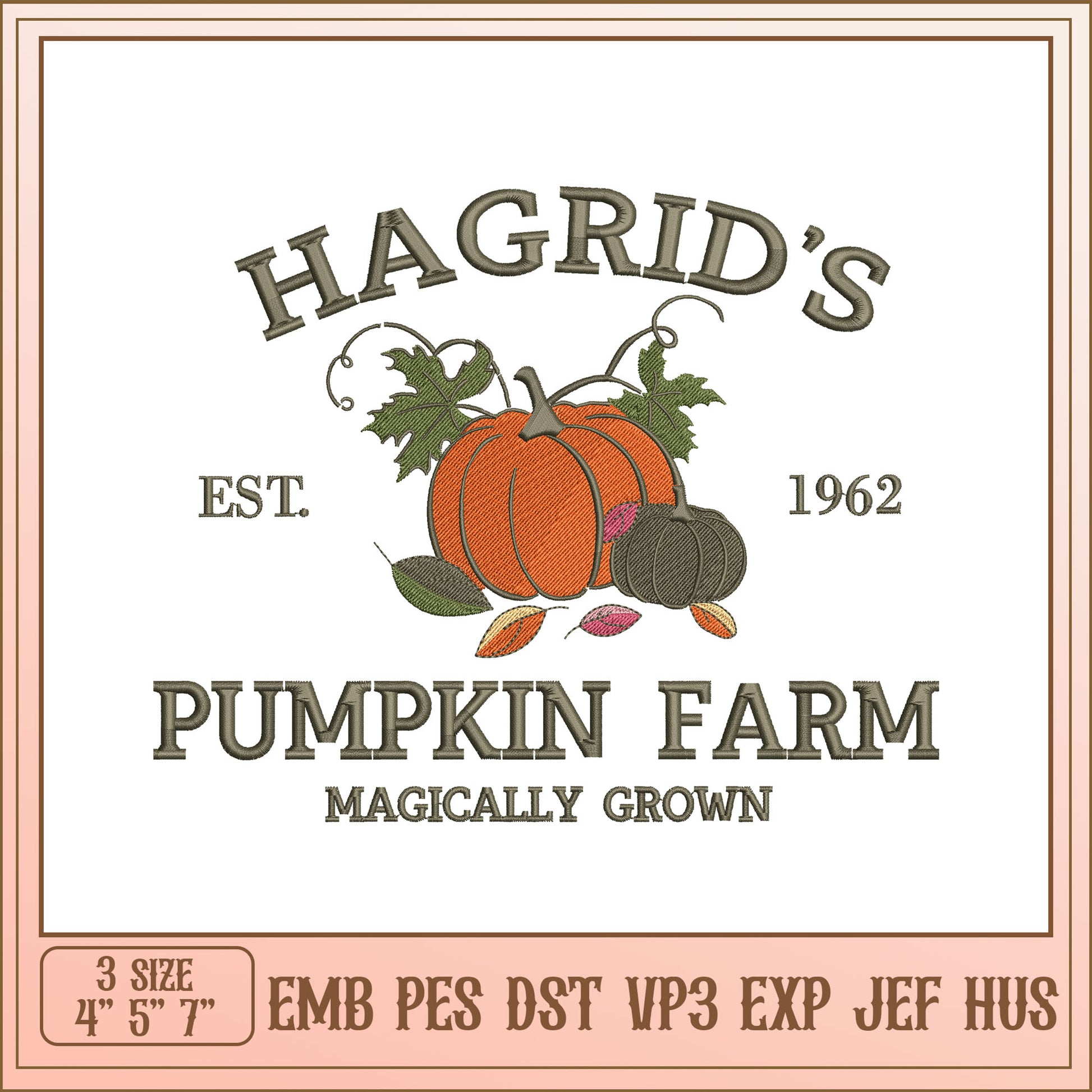 Hagrids Pumpkin Farm Embroidery Design