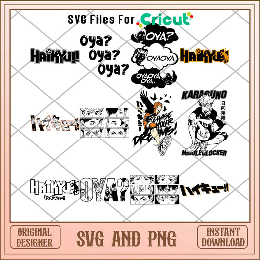 Anime Haikyuu Oya oya oya svg, Anime bundle - Svgfileforcricut