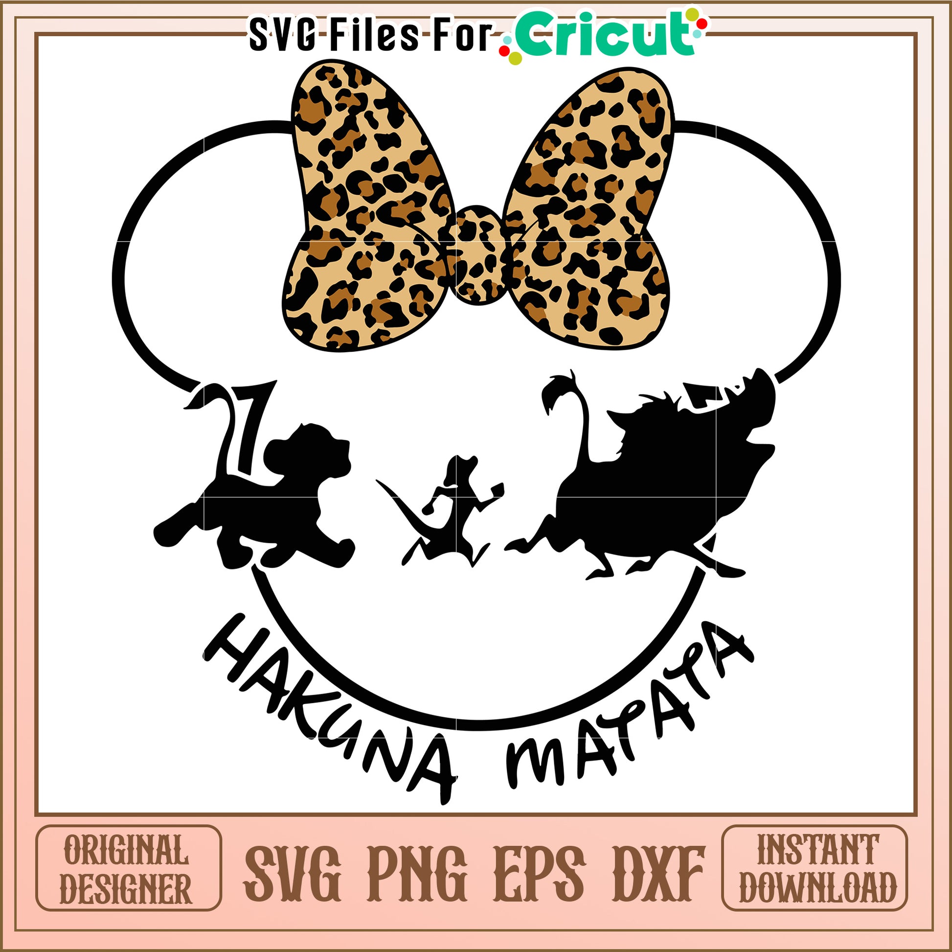 Hakuna Matata SVG, Leopard Bow Ears