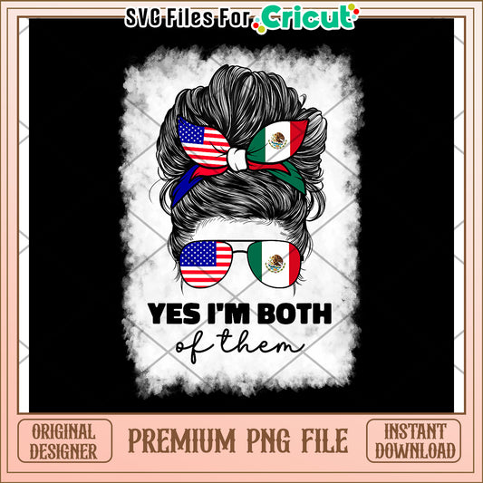 Half Mexican And American Mexico America Usa Flag Girl Woman T-Shirt