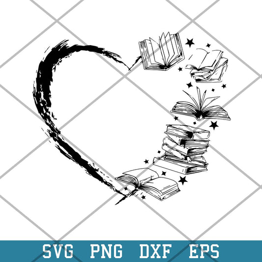 Half of Book Heart Svg, Halloween Svg-Svgfilesforcricut