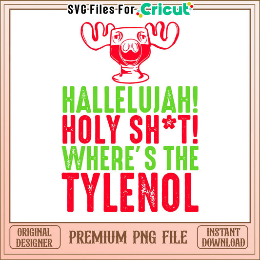 Hallelujah holiday design for Cricut projects, perfect instant download