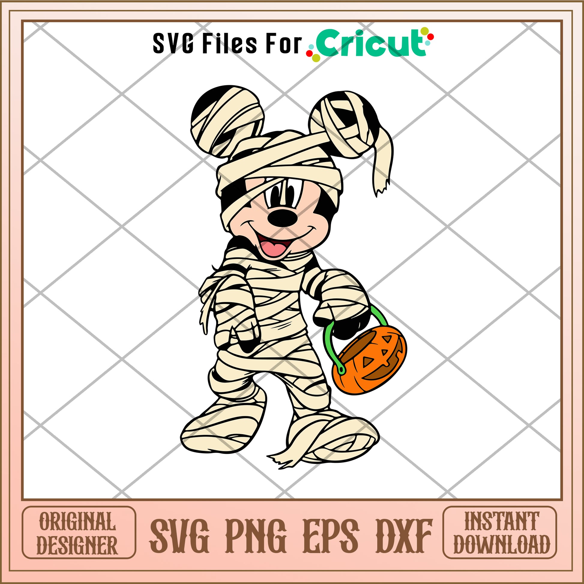 Mickey mouse mummy halloween svg