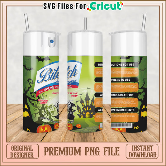 Halloween-Themed Tumbler Design Premium PNG for Cricut Crafting