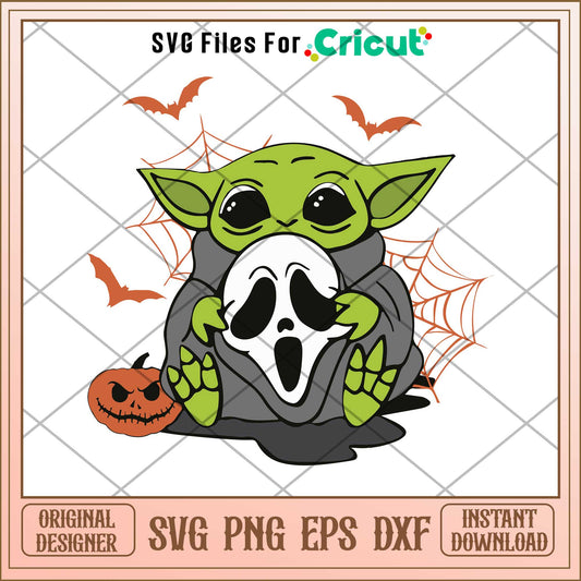 Halloween Baby Yoda Ghost svg, The Mandalorian  svg,   digital download