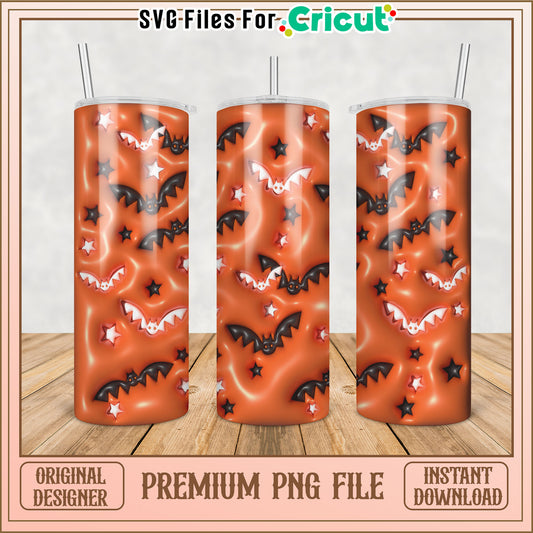 Halloween Bats PNG Sublimation Tumbler