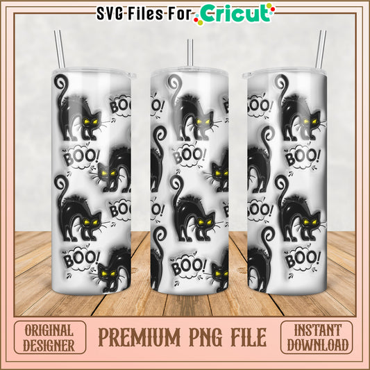 Halloween Black Cat PNG Sublimation Design