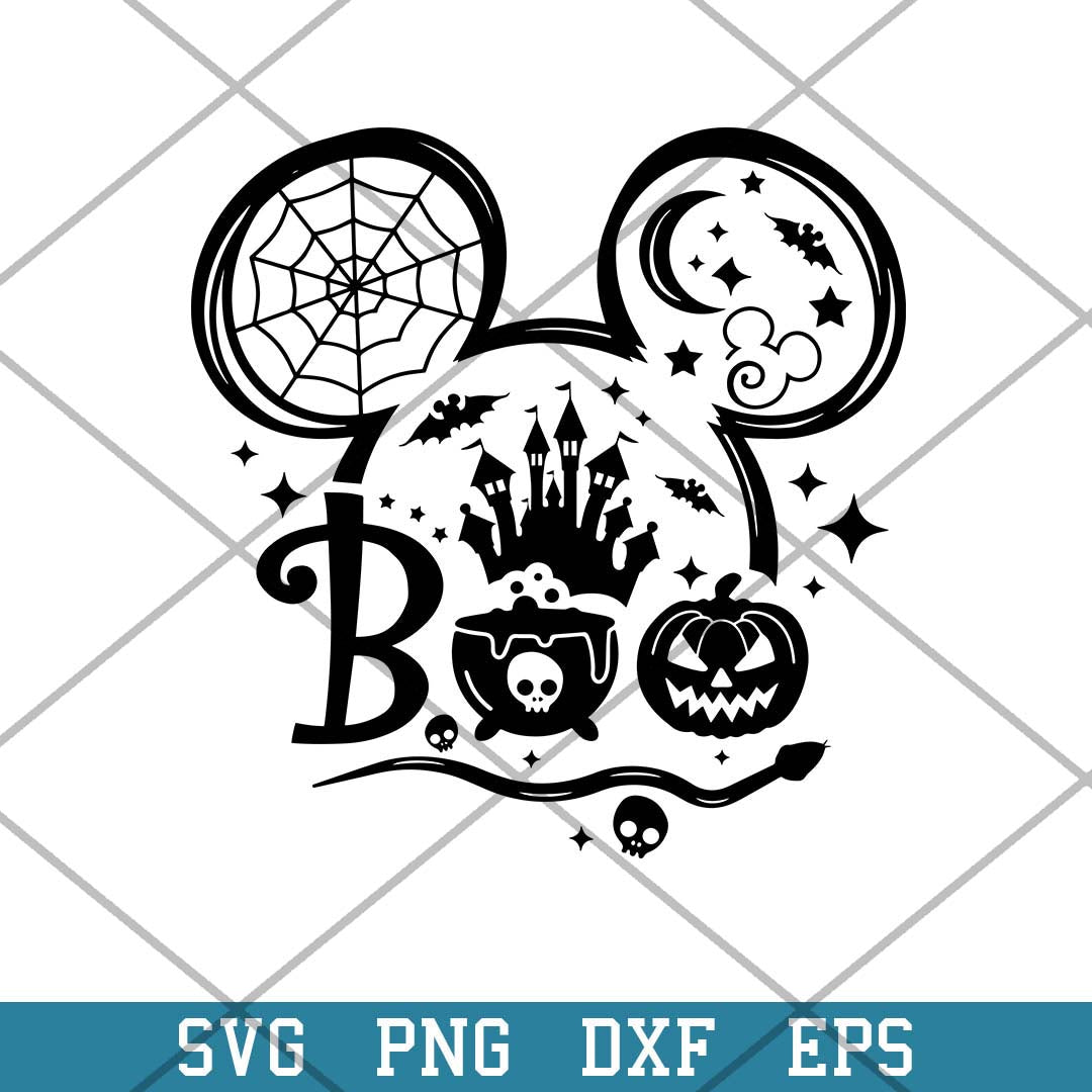 Halloween Boo Mickey Ear Svg, Halloween Svg-Svgfilesforcricut