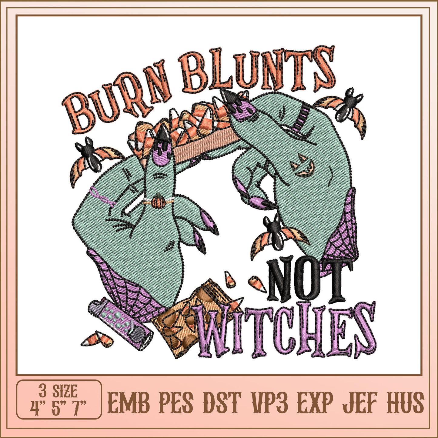 Halloween Burn Blunts Embroidery Design