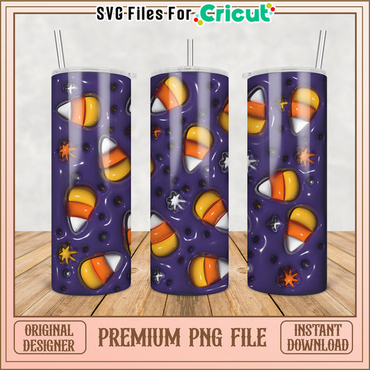 Halloween Candy Corn Tumbler PNG