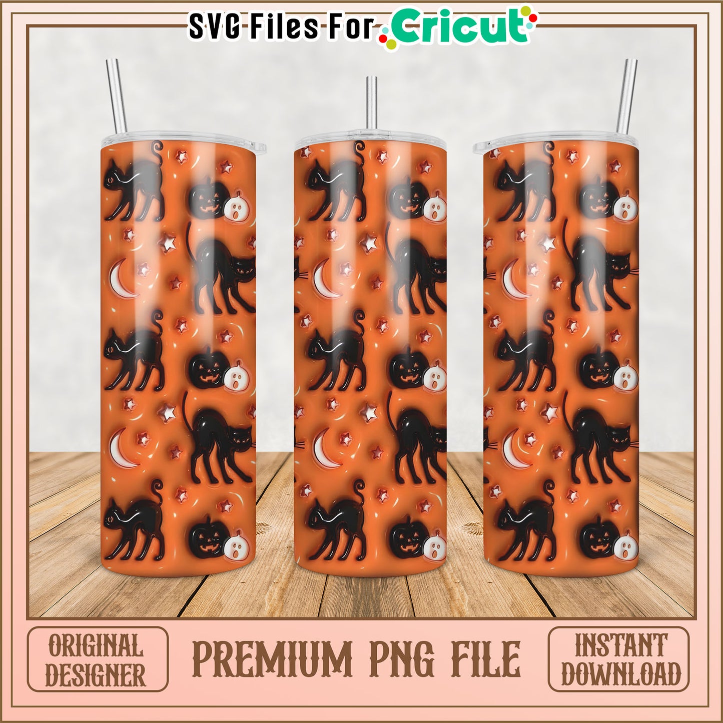 Halloween Cat PNG Sublimation Design