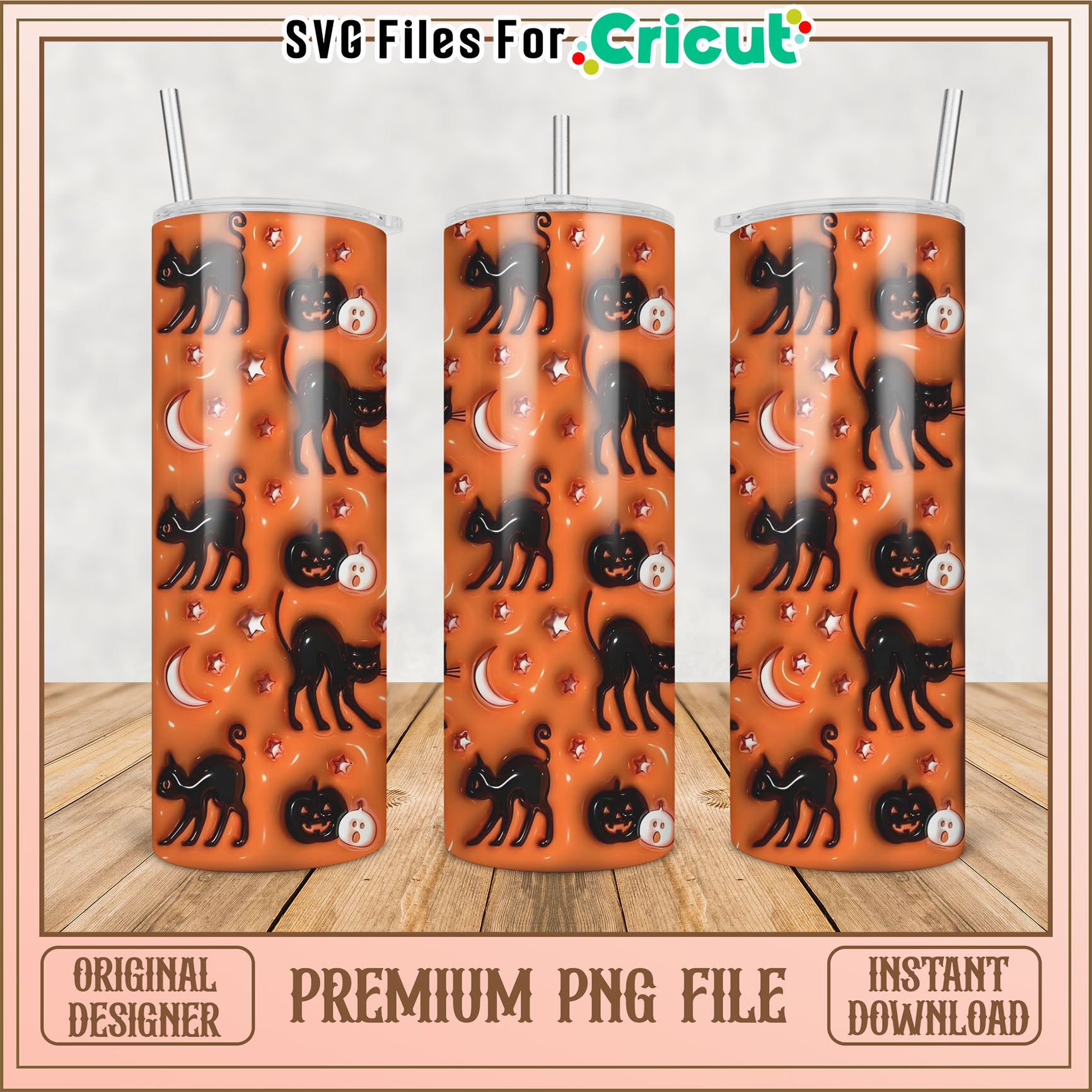 Halloween Cat PNG Sublimation Design