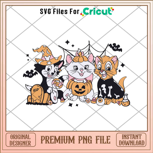 Halloween Cat Pumpkin png, cat characters png, Digital Download