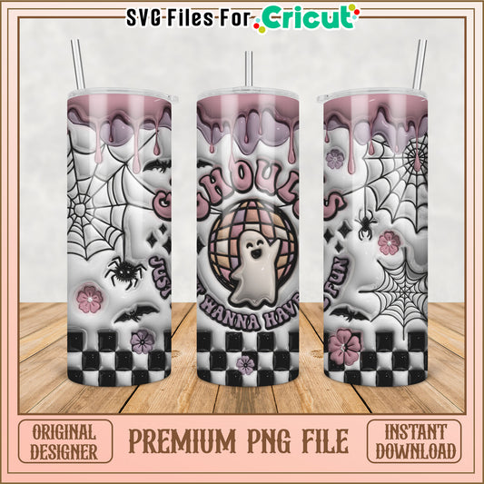 Halloween Ghost Tumbler PNG Design