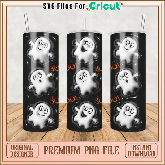 Halloween Ghost Tumbler PNG Design Instant Download