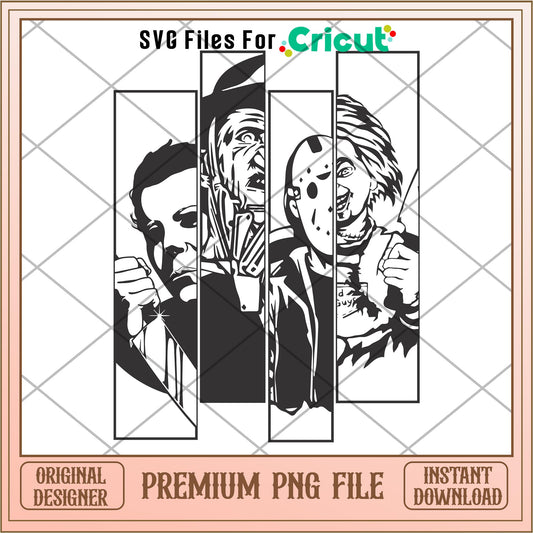 Halloween Horror Movie Killers png, Horror characters png, digital download