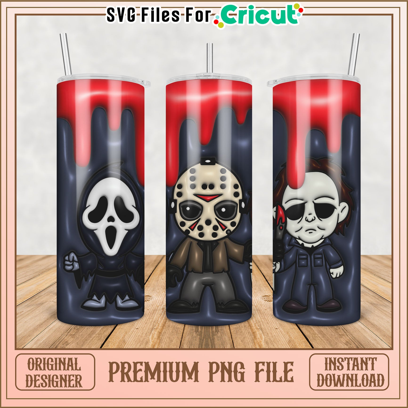 Halloween Horror Tumbler PNG Design