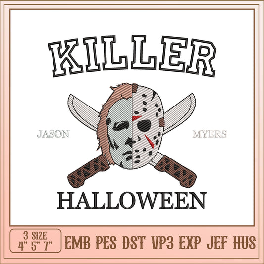 Halloween Killer Masks Embroidery Design