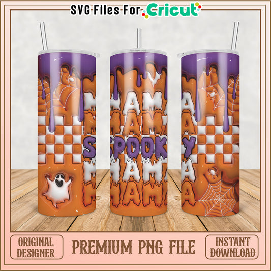 Halloween Mama Tumbler PNG Design