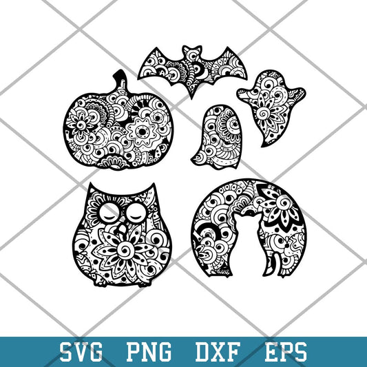 Halloween Mandala Bundle Svg, Halloween Svg-Svgfilesforcricut